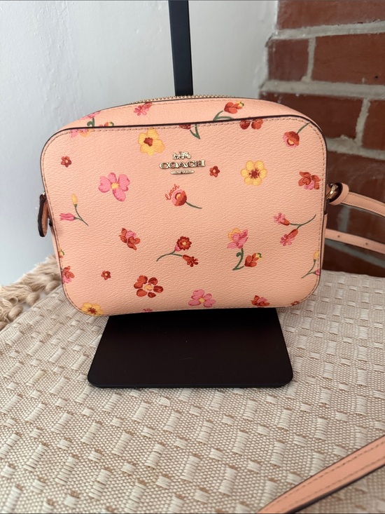 Coach Handbags - COACH Peach Floral Crossbody Camera Bag